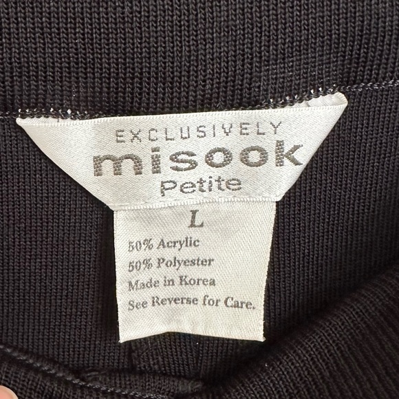 Exclusively Misook Black Acrylic Pull On Dress Pants Size Large Petite - Picture 8 of 8